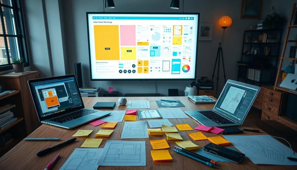 UI UX design mockup process